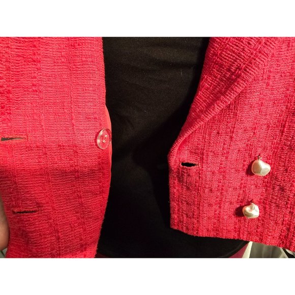 Royalty by Maluma hot pink Cropped Tweed short sleeve Blazer XXXL - Picture 4 of 7